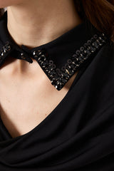 Abito nero colletto gioiello FEDERICA BI