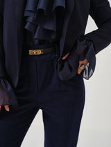 Pantalone in velluto blu navy FEDERICA BI