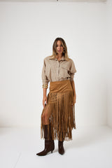 Gonna in suede con frange FEDERICA BI