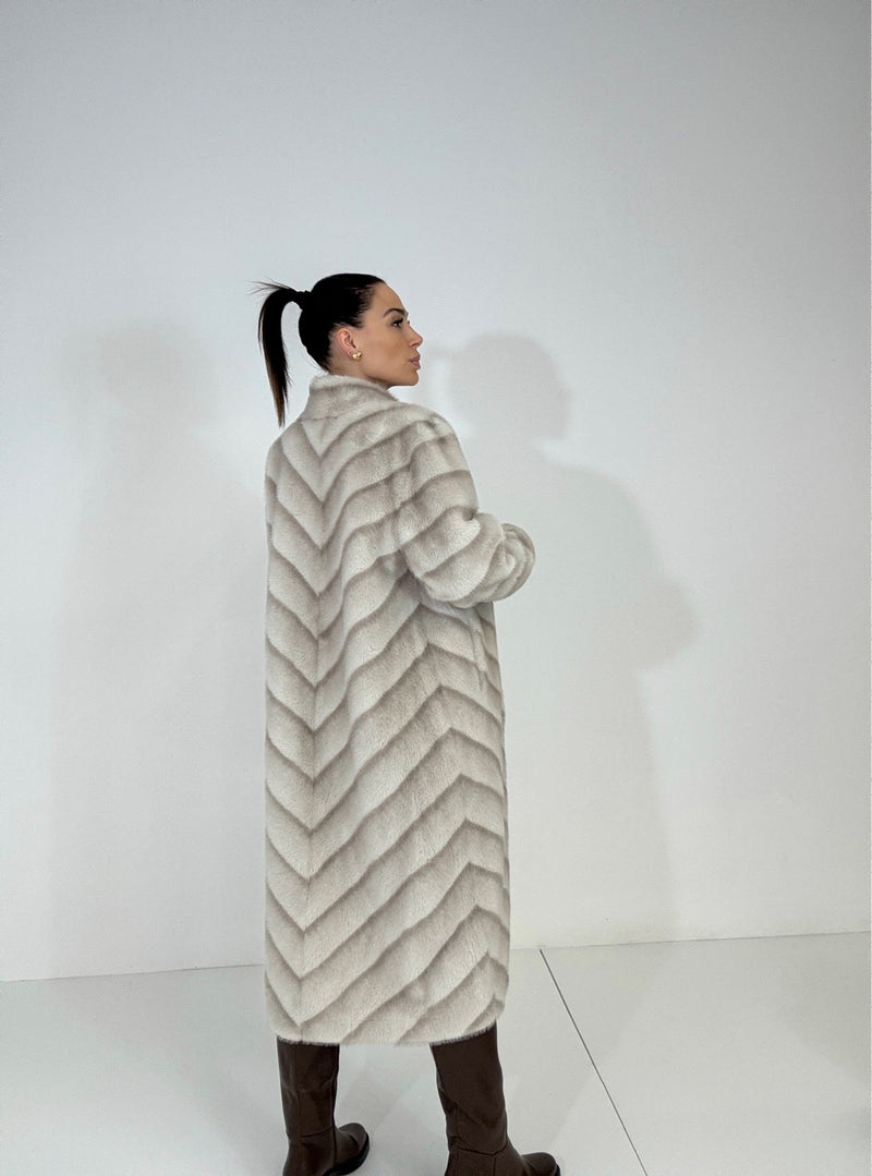 Ecovisone lungo beige FEDERICA BI