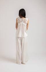 Completo bianco top e pantalone FEDERICA BI