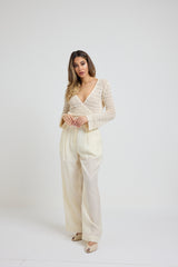 Pantalone white cream FEDERICA BI