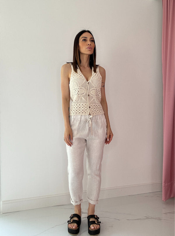 Pantalone in lino FEDERICA BI ( due colori )