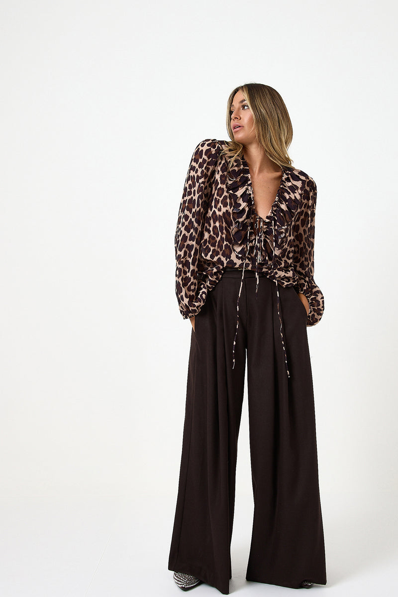 Pantalone in panno moro FEDERICA BI