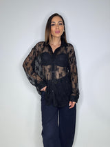 Camicia nera in pizzo FEDERICA BI