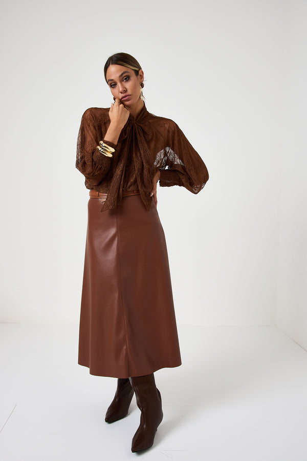 Gonna in similpelle coccio FEDERICA BI
