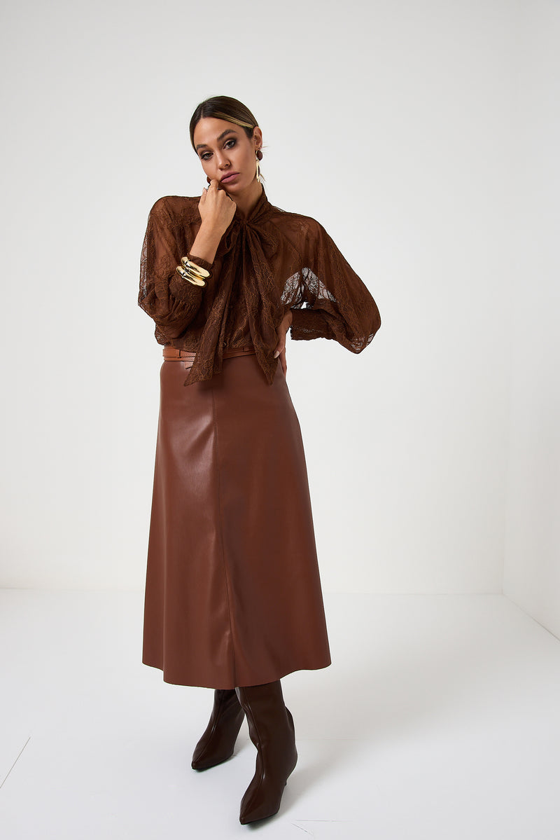 Gonna in similpelle coccio FEDERICA BI