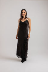 Abito FEDERICA BI slip dress in viscosa e pizzo