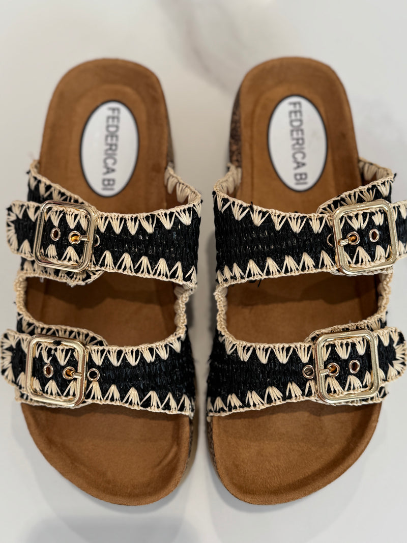 Sabot nero con fibbia FEDERICA BI