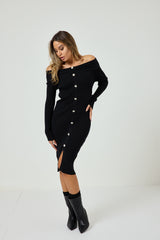 Abito bottoni gioiello FEDERICA BI ( due colori )