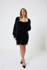 Abito plume nero FEDERICA BI