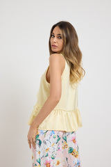 Gilet in raso giallo pastello FEDERICA BI