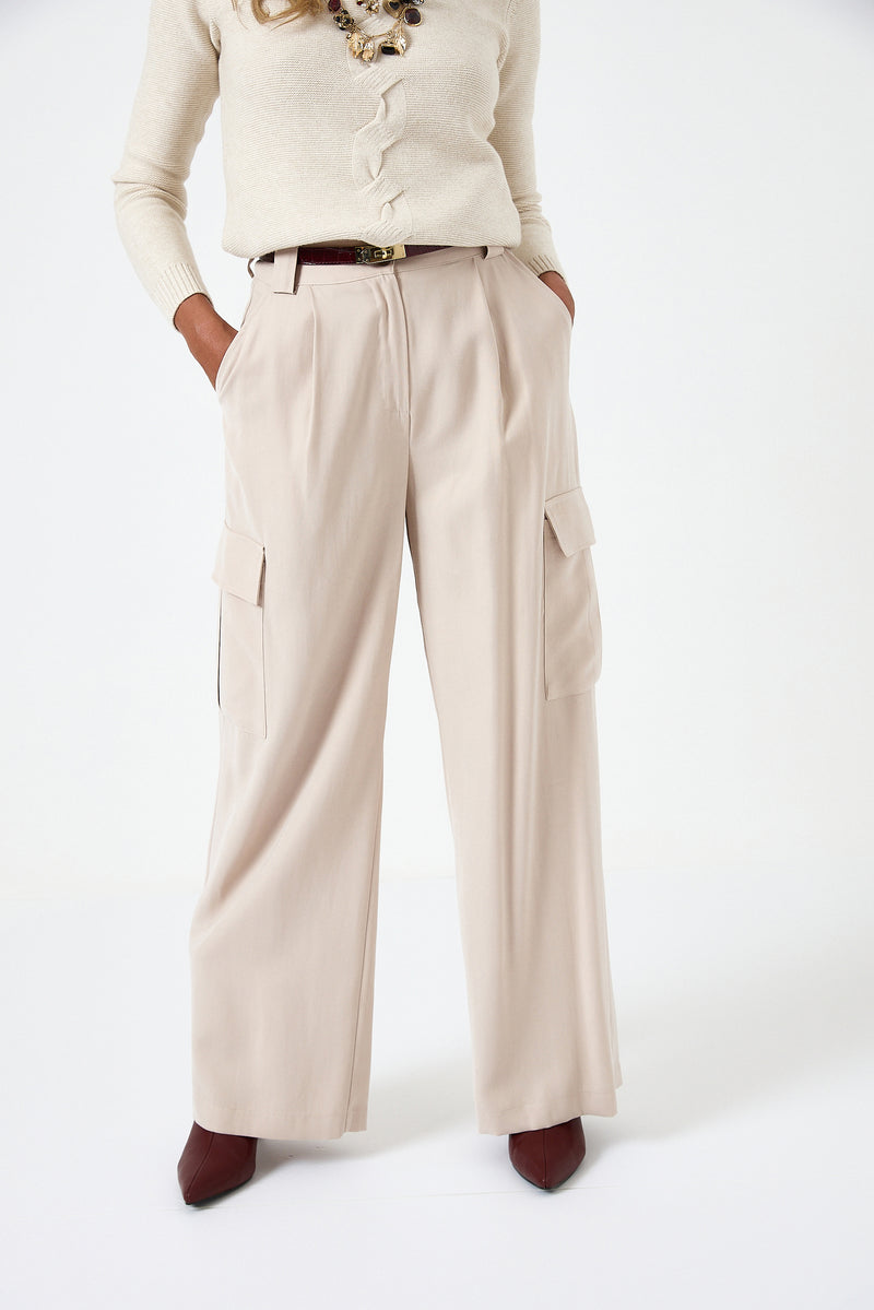 Pantalone cargo beige FEDERICA BI