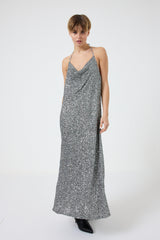 Abito in paillettes argento FEDERICA BI