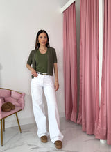 Denim bianco a palazzo FEDERICA BI