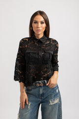 Camicia in pizzo FEDERICA BI nero