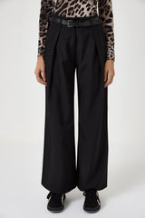 Pantalone nero con cintura FEDERICA BI