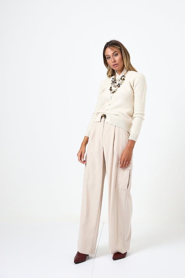 Pantalone cargo beige FEDERICA BI