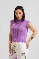 Gilet in maglia treccia FEDERICA BI (piu’ colori)