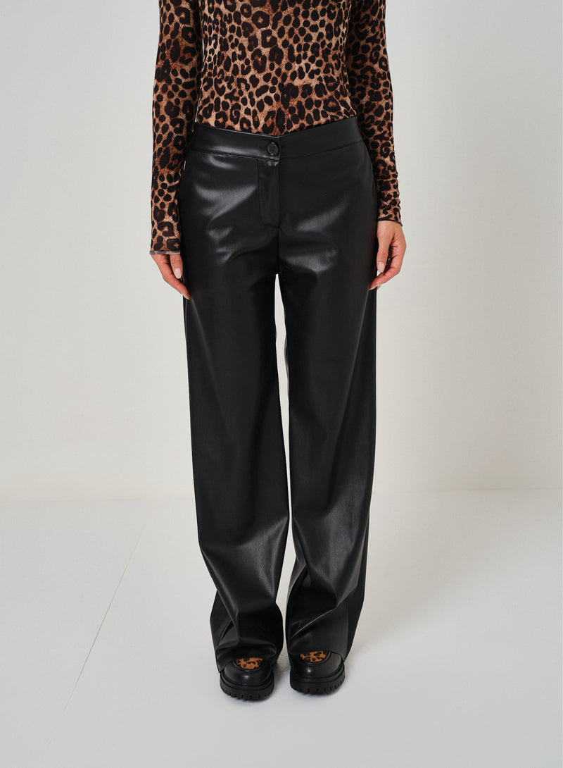 Pantalone nero in ecopelle FEDERICA BI