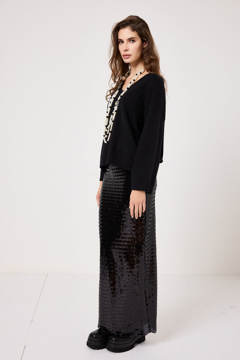 Gonna lunga in paillettes FEDERICA BI ( due colori )