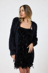 Abito plume nero FEDERICA BI