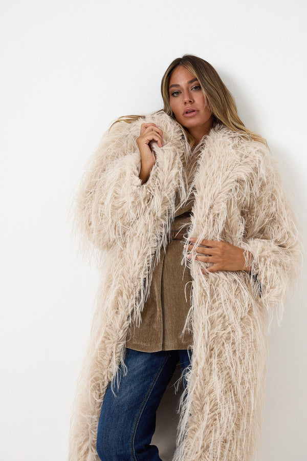 Ecopelliccia beige FEDERICA BI