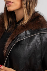 Gilet in pelle ed ecovisone FEDERICA BI