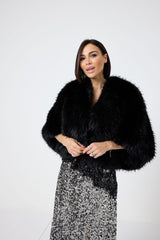 Ecopelliccia nera FEDERICA BI