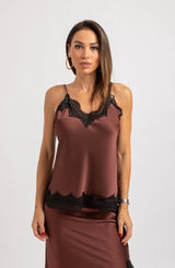 Top in viscosa cioccolato FEDERICA BI