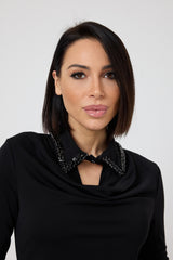 Abito nero colletto gioiello FEDERICA BI