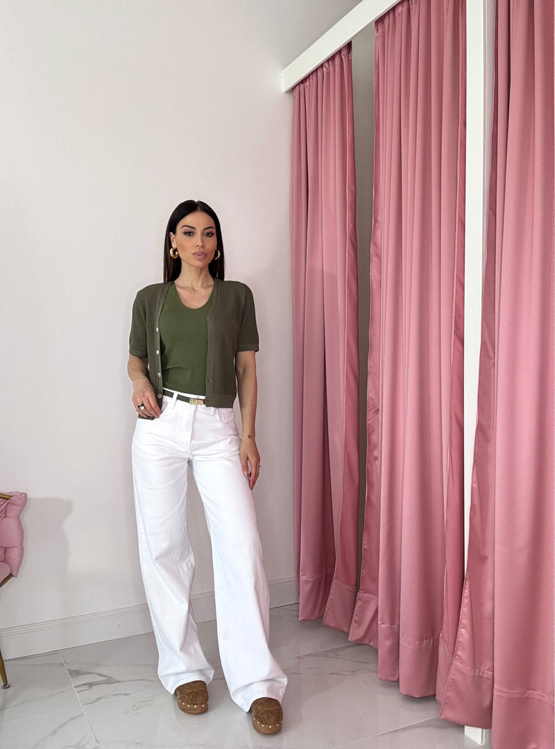 Denim bianco a palazzo FEDERICA BI