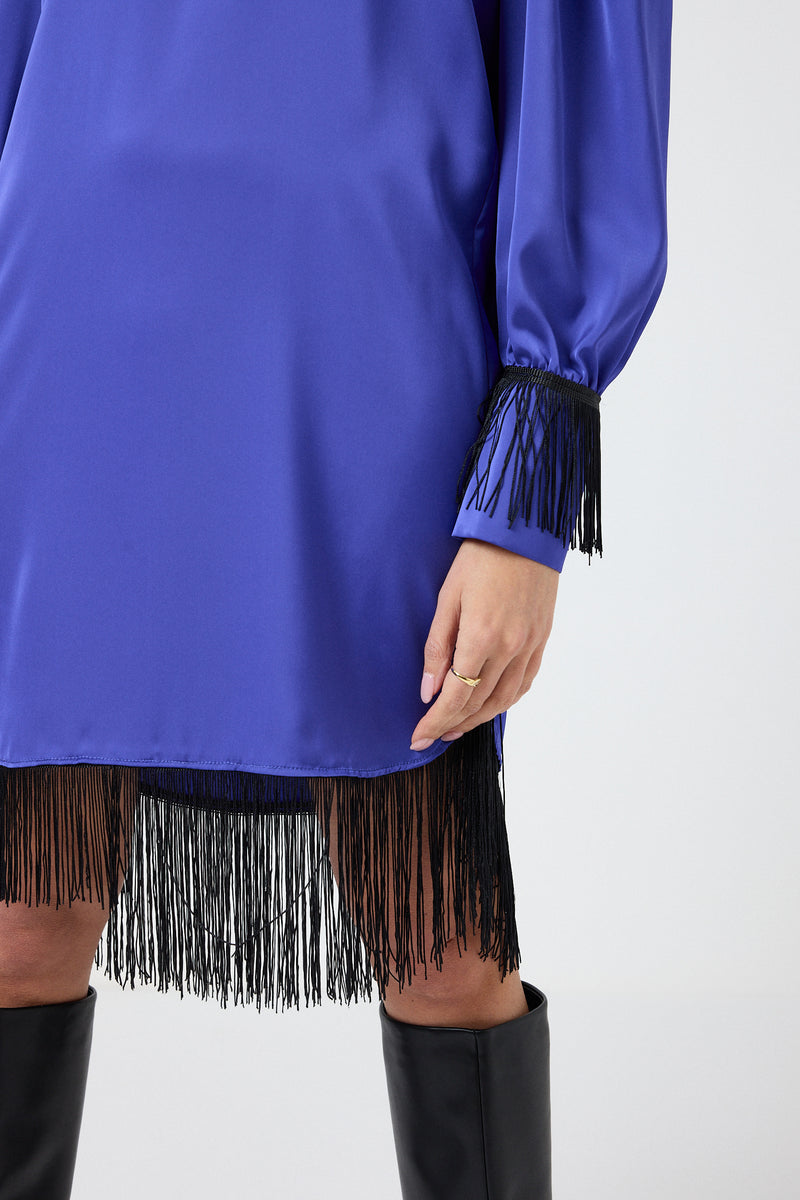 Abito in raso frange FEDERICA BI