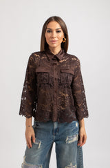 Camicia in pizzo FEDERICA BI caffè