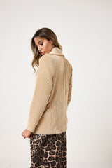 Blazer in velluto beige FEDERICA BI