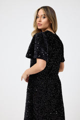 Abito in velluto e paillettes FEDERICA BI ( due colori )