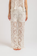 Pantalone bianco crochet FEDERICA BI