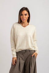 Maglia bianco latte lana e cachemire FEDERICA BI