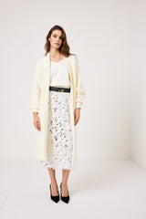 Gonna bianca piume e paillettes FEDERICA BI