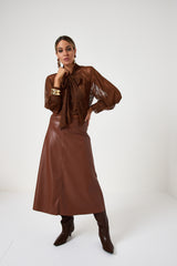 Gonna in similpelle coccio FEDERICA BI