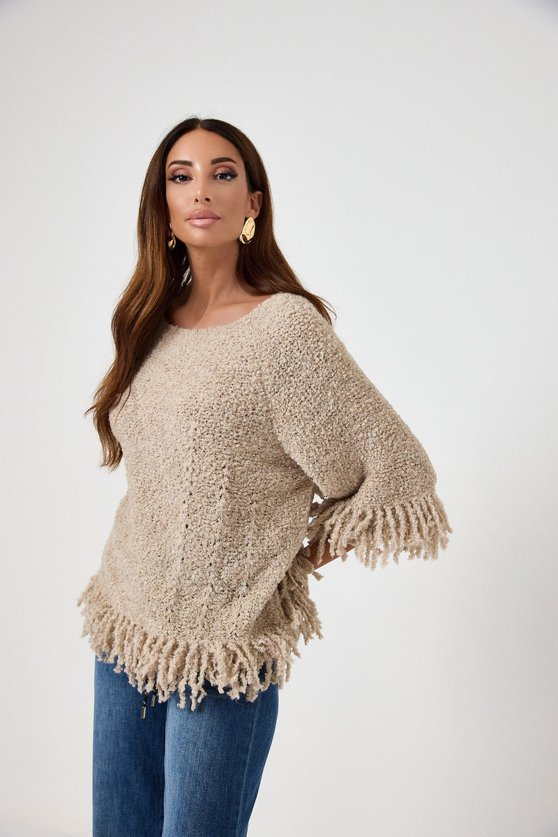 Maglione frange FEDERICA BI ( vari colori )