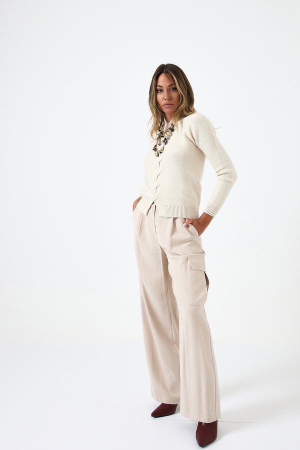 Pantalone cargo beige FEDERICA BI