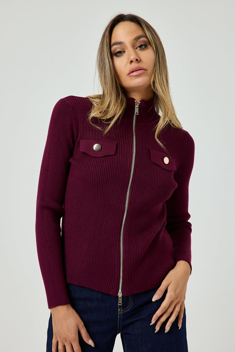 Cardigan zip FEDERICA BI ( vari colori )