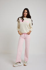 Denim jeans rosa pastello FEDERICA BI