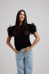 Maglia EMY viscosa e tulle FEDERICA BI (piu’ colori)
