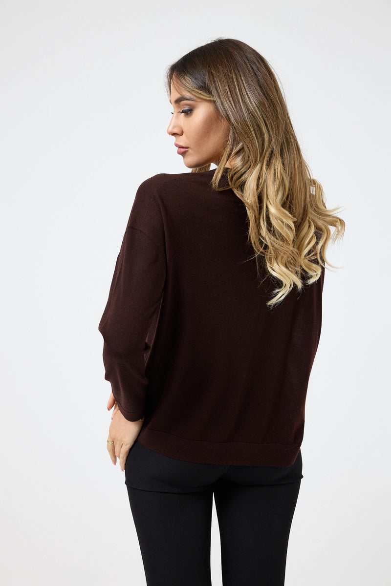 Maglia in lana scollo V FEDERICA BI