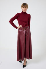 Gonna in ecopelle FEDERICA BI ( nera e bordeaux )