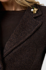 Blazer in ciniglia con spilla FEDERICA BI