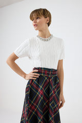 Maglia treccia cristalli FEDERICA BI