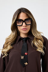 Camicia con cravatta con spille FEDERICA BI ( più colori )